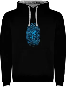 Felpa Con Cappuccio Biker Fingerprint Two-colour Black / Grey - Kruskis - FashionsVida