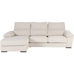 Sofá de algodón y lino de 5 plazas con asientos deslizantes y chaise longue izquierda con arcón Cloud