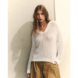 Jersey de punto de mujer con brillo de lentejuelas