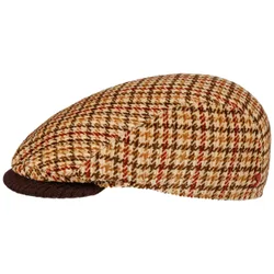 Panel Houndstooth Flat Cap by Alfonso DEste - beige - Size: L (58-59 cm)