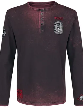 Rock Langarmshirt - Through The Glass - S bis 5XL - für Männer - Größe S - bordeaux - Männer - male - Rock Rebel by EMP - FashionsVida