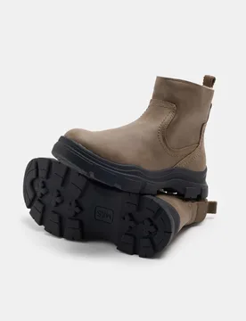 Kids Chunky Chelsea Boots (4 Small - 7 Large) Brown male - M&S - FashionsVida