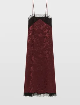 Zadig & Voltaire - Vestido midi 100% seda estilo lencero con encaje y tirantes ajustables - Zadig & Voltaire - FashionsVida