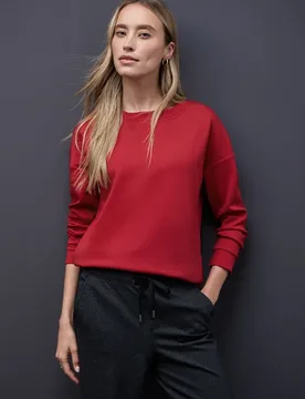 Shirt mit Ripp-Detail female Rot - Street One - FashionsVida