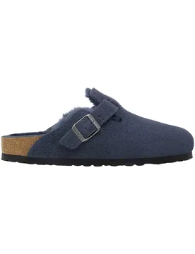 Sabots chauds et doux - Boston Shearling Leather/Suede Regular New Navy en Cuir - Taille 42 - Birkenstock - FashionsVida