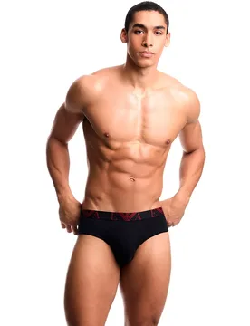 Slip Em000258_af25018 3 Unità Black / Red / Black S - Emporio armani - FashionsVida