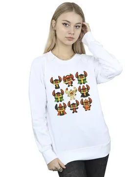 Women's Lilo & Stitch Halloween Costumes Sweatshirt in White Size: Medium - White - Size: M - Disney - FashionsVida