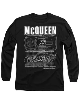 Unisex Cars Lightning McQueen Outline Long Sleeve T-Shirt, Black Size: 2XL - Black - Size: 2XL - Disney - FashionsVida