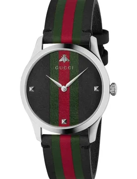 G-Timeless Ya1264079 Mens Watch - Elegant Black Dial - Black/multicolour Stainless Steel - One Size - Gucci - FashionsVida
