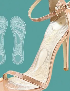 Par de plantillas autoadhesivas ajustables y acolchadas de 3/4 de longitud, antichoque y antideslizantes para mujeres, aptas para tacones altos, sanda - Shein - FashionsVida