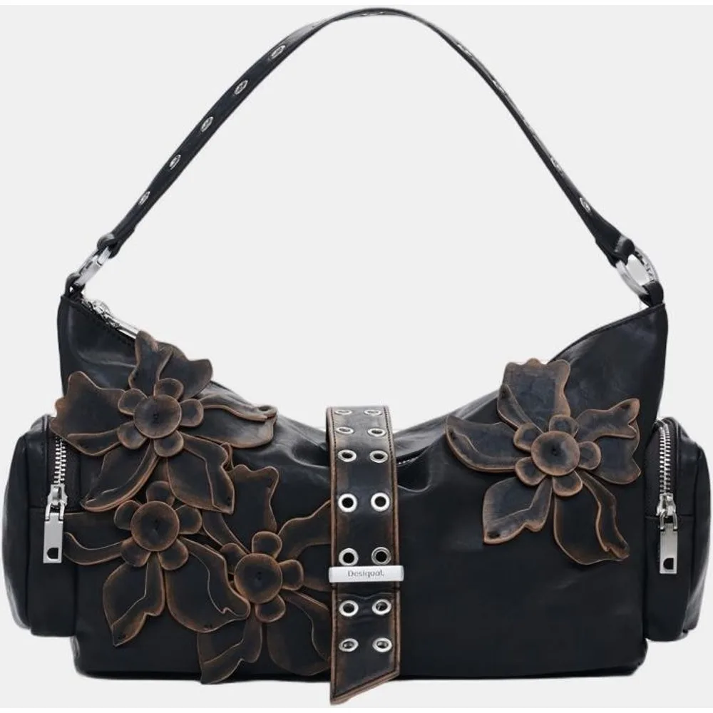 Bolso mediano apliques flores - Desigual - FashionsVida