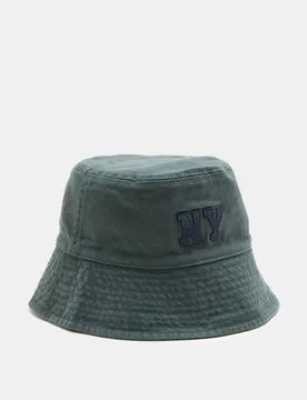 Pure Cotton NY Embroidered Bucket Hat Dark Green male - M&S - FashionsVida