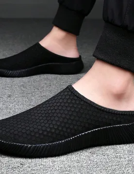 Zapatos informales tipo slip-on para madres de talla grande, con parte superior de malla transpirable para mujeres de edad avanzada EUR40 - Shein - FashionsVida