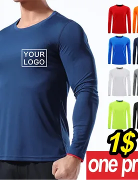 Men's Long-sleeved Running Wear Breathable Sports T-shirt Gym Customization Printing Embroidery Your Logo Quick-drying Top 5xl - Aliexpress - FashionsVida