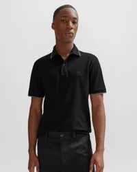 Passertip Mens Short Sleeve Polo Shirt With Tipped Collar - Black - Size Medium