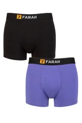 Mens 2 Pack Cotton Classic Fitted Trunks Black / Purple S - Assorted - Size: Small