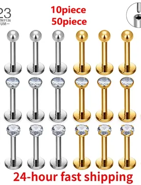 Pcs 20/18/16g G23 Titanium Piercing CZ Lip Labre Earrings set Lip Stud Ring Tragus Free Spiral Cartilage Jewelry For Women - Aliexpress - FashionsVida