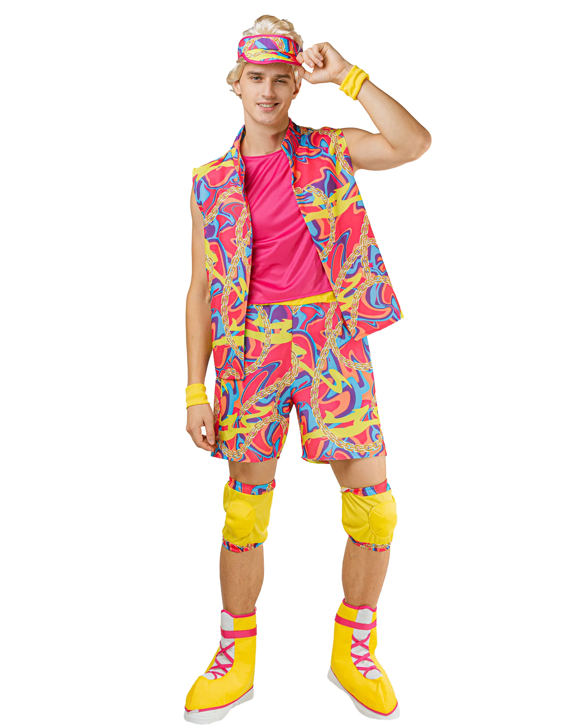 Rollerboy Herren Pink-Bunt - male - KARNEVAL-MEGASTORE - FashionsVida