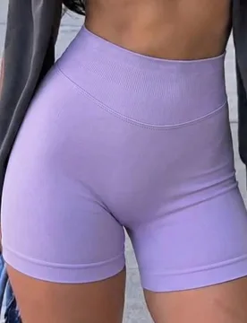 Shorts de entrenamiento sin costuras de cintura alta con levantamiento de glúteos para mujeres, deportes de verano - Shein - FashionsVida