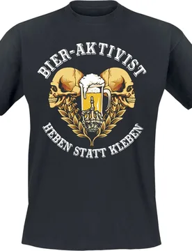 T-Shirt - Bier-Aktivist - Heben statt kleben - M bis 3XL - für Männer - Größe L - schwarz - Männer - male - Alkohol & Party - FashionsVida