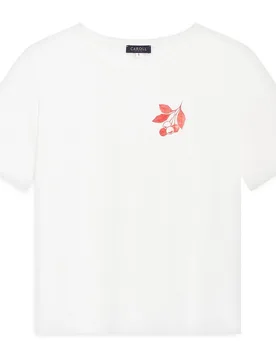 Camiseta de mujer con manga corta y bordado - Caroll - FashionsVida