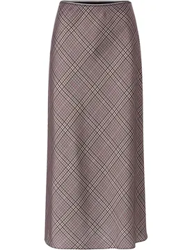 Printed Satin Midi Skirt with Check female - 38 - FashionsVida