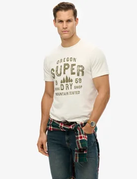 Superdry Men's Work Shop T-shirt Creme - Größe: XL - 39.99 - FashionsVida