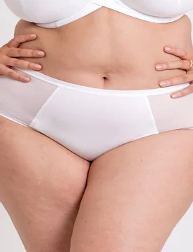 Women's WonderFully Mid-Rise Short Brief Knickers in White Size: 14 - White - Size: 14 - Curvy Kate - FashionsVida