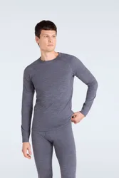 Mens Merino Baselayer Top - Grey