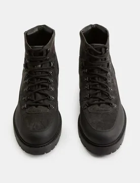 M&S Suede Hiker Boots Charcoal male - M&S - FashionsVida