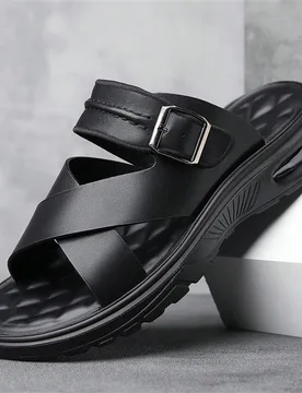 Sandalias de verano 2024 para hombre, uso al aire libre con suela suave y antideslizante, sandalias de playa de doble uso para hombres de talla grande - Shein - FashionsVida