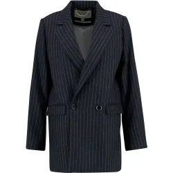 Blazer de mujer con estampado de raya y cuello de solapa