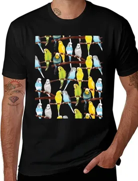 Budgie pattern watercolour T-Shirt anime figures korean fashion blue lock men t shirts - Aliexpress - FashionsVida