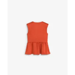 Top de mujer satinado con detalle de botones