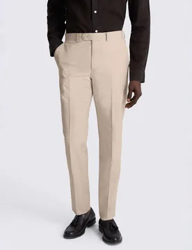 Tailored Fit Wool Rich Performance Suit Trousers Neutral male - MOSS - FashionsVida