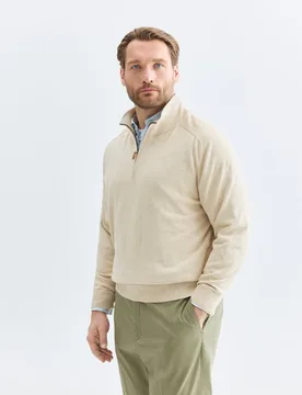 Jersey de hombre de c-semicisne cremallera liso tallas grandes - Emidio Tucci - FashionsVida