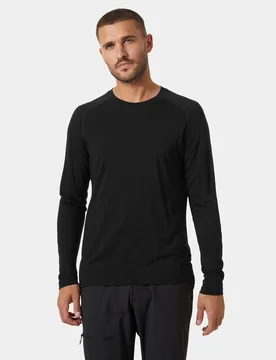 Men's Durawool Crew Long Sleeve Black 2XL - Black - Male - Helly Hansen - FashionsVida