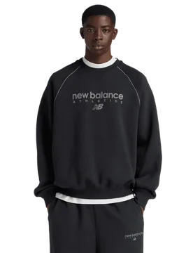 Fleece Herren Sweatshirts - Schwarz - Größe XL - Baumwoll-Jersey Black XL - New Balance - FashionsVida