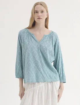 Blusa de mujer 100% algodón con cuello redondo - Nice Things - FashionsVida