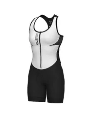 Body de ciclismo para mujer Color Block blanco S