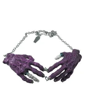 Kreepsville Gothic Halskette Zombiehände lila - Ripper Merchandise LTD - KF - FashionsVida