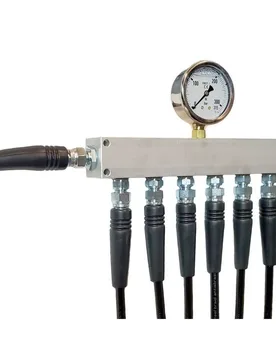 Blocco Collettore Con Manometro Bauer Inlet G 1/´´ 6 Outlets - Metalsub - FashionsVida