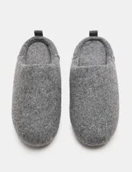 Felt Back Tab Mule Slippers Dark Grey female