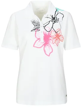 Poloshirt, 1/2 Arm,Blumendruck female - 48 - FashionsVida
