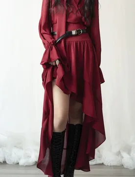 A shirt dress with short front and long back exuding flowing elegant charm - Aliexpress - FashionsVida