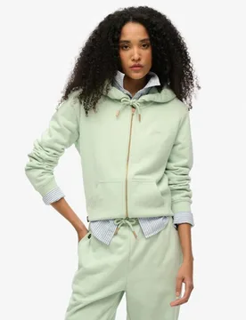 Superdry Damen Essential Kapuzenjacke mit Logo Grün - Größe: 38 - 69.99 - FashionsVida