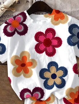 Conjunto informal de 2 piezas de blusa de manga corta y shorts con estampado floral diminuto, estilo retro rojo, estilo de vacaciones, adecuado para v - Shein - FashionsVida