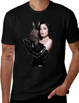 Dita and Aleister the Cat von Teese Cutout T-Shirt Creative Graphic Tee Shirt - Aliexpress - FashionsVida
