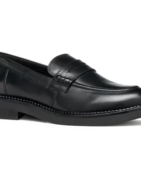 D Serilda E Leather Womens Black Moccasins Shoes - Size Uk 5 - Geox - FashionsVida