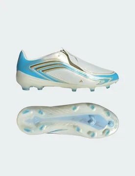 Scarpe da calcio F50 Messi Elite Firm Ground Bambini 31 Ivory / Semi Blue Burst / Icey Blue - Adidas - FashionsVida